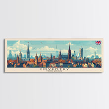 Load image into Gallery viewer, Coventry United Kingdom Wall Art, Panoramic Travel Poster, Panoramic Framed Canvas Print, City Wall Art, Wall Hanging Home Decor, Travel Art
