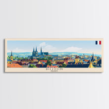 Load image into Gallery viewer, Dijon France Travel Art, City Art, Framed Canvas Print or Metal Wall Art, Europe Travel Poster, Panoramic Wall Art, Extra Wide Wall Art

