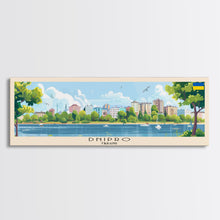 Load image into Gallery viewer, Dnipro Ukraine Wall Art, Panoramic Travel Poster, Panoramic Framed Canvas Print, City Wall Art, Wall Hanging Home Decor, Travel Art
