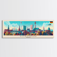 Load image into Gallery viewer, Dortmund Germany Wall Art, Panoramic Travel Poster, Panoramic Framed Canvas Print, City Wall Art, Wall Hanging Home Decor, Travel Art
