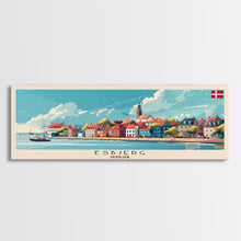 Load image into Gallery viewer, Esbjerg Denmark Travel Art, City Art, Framed Canvas Print or Metal Wall Art, Europe Travel Poster, Panoramic Wall Art, Extra Wide Wall Art
