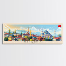 Load image into Gallery viewer, Eskisehir Turkey Panoramic Travel Poster, Framed Canvas Print or Metal Wall Art, Travel Art, Home Decor, Panoramic Painting, Midcentury Art
