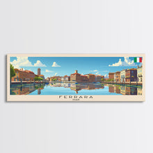 Load image into Gallery viewer, Ferrara Italy Travel Art, City Art, Framed Canvas Print or Metal Wall Art, Europe Travel Poster, Panoramic Wall Art, Extra Wide Wall Art
