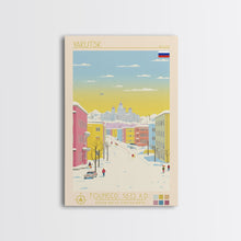 Load image into Gallery viewer, Yakutsk Russia Travel Poster Framed Canvas Print, Midcentury Modern Art, Pop Art Wall Decor, Living Room Art, Home Decoration
