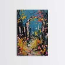 Load image into Gallery viewer, Spooky Graveyard at Night Framed Canvas Print, Ghostly Wall Art, Haunted Cemetery Scene, Halloween Decor, Eerie Artwork, Framed Canvas Print

