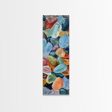 Load image into Gallery viewer, Colorful Textured Canvas Painting of Glass Rocks, Nature Art Print for Living Room, Oversized Canvas Art, Narrow Wall Art Print, Modern Art
