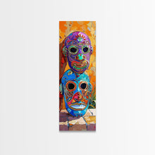Load image into Gallery viewer, Colorful Tribal Art Painting Framed on Canvas, Spanish Style Canvas Painting, Vertical Framed Art for Living Room, Modern Canvas Art
