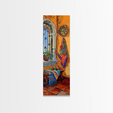 Load image into Gallery viewer, Framed and Printed Canvas Art of Mexican Hacienda, Still Life Botanical Wall Art, Tall Narrow Wall Art for Living Room, Entryway Wall Decor

