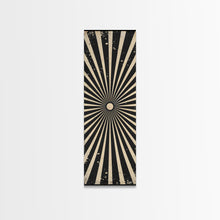 Carregar imagem no visualizador da galeria, Black and White Sun Burst Art Deco Inspired Framed Canvas Print, Wall Art, Office or Mancave Wall Art
