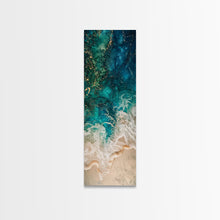 Carregar imagem no visualizador da galeria, Abstract Ocean Waves Art - Framed Canvas Print, Farmhouse Art, Boho Art, Skinny Art, Tall Art, Living Room Decor, Coastal Wall Art for Home Decor
