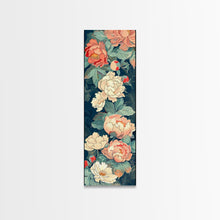 Load image into Gallery viewer, Delicate Peony Blossoms in Soft Pastel Hues on Japanese-Inspired Tall Vertical Canvas Print for Elegant Floral Decor
