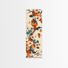 Load image into Gallery viewer, Skinny Art of Persimmon Branch with Delicate White Flowers – Japanese-Inspired Framed Canvas Print
