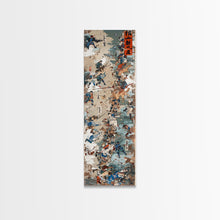 Load image into Gallery viewer, Battle Scene Featuring Warriors in Traditional Japanese Armor Ukiyo-e Art Framed Canvas Print Skinny Tall Art
