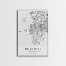 Carregar imagem no visualizador da galeria, Albuquerque Street Map, New Mexico Map,Man Cave Wall Art, City Map Print, Minimalist, Modern Art, Wall Art, Canvas Print, Canvas Wall Art
