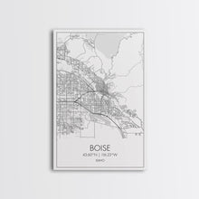 Load image into Gallery viewer, Boise Street Map, Idaho Map, City Map Art, Modern Wall Art, Wall Art, Canvas Print, Canvas Wall Art, Home Décor Wall Art, Travel Print
