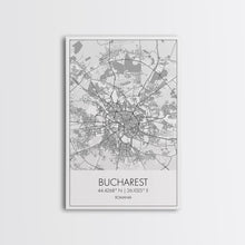 Carregar imagem no visualizador da galeria, Bucharest Street Map, Romania Map, City Map Art, Modern Art, Wall Art, Canvas Print, Canvas Wall Art, Adventure Wall Art, Vacation Gift
