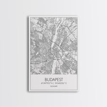Carregar imagem no visualizador da galeria, Budapest Street Map, Hungary Map, City Map Art, Modern Art, Wall Art, Canvas Print, Canvas Wall Art, Bedroom Art, New Home Gift, Travel Art
