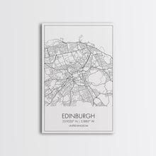 Load image into Gallery viewer, Edinburgh Street Map, United Kingdom Map, Europe City Map Art, Minimalist Art, Wall Art, Canvas Print, Travel Décor, Living Room Wall Art,
