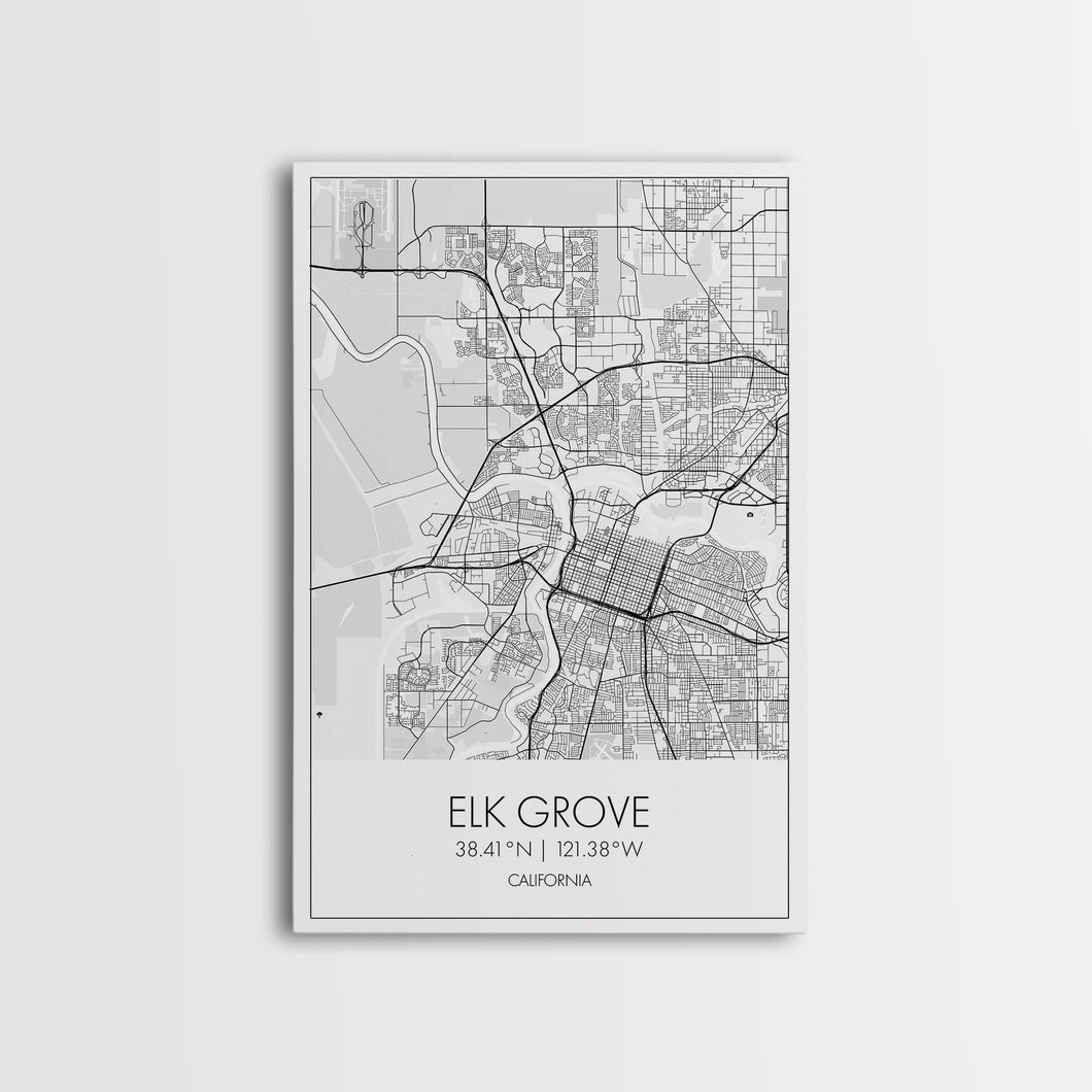 Elk Grove Street Map, California Map, City Map Art, Minimalist Art, Wall Art, Canvas Print, Bedroom Wall Art, Housewarming Gift, Travel Art