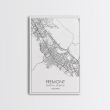 Load image into Gallery viewer, Fremont Street Map, California Map, City Map Art, Minimalist Art, Wall Art, Canvas Print, Travel Lover Gift, Bar Wall Décor, Travel Prints
