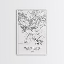 Load image into Gallery viewer, Hong Kong Street Map, China Map, Asia City Map Art, Minimalist Art, Wall Art, Canvas Print, Wanderlust Gift, Home Office Art, Travel Art
