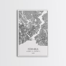 Cargar imagen en el visor de la galería, Istanbul Street Map, Turkey Map, City Map Art, Minimalist Art, Wall Art, Canvas Print, Travel Wall Art, Master Bedroom Décor, Gift For Her
