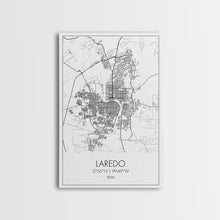 Load image into Gallery viewer, Laredo Street Map, Texas Map, City Map Art, Modern Wall Art, Wall Art, Canvas Print, City Wall Art, Wall Hanging, Gifts For Him, Travel Art
