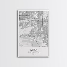 Load image into Gallery viewer, Mesa Street Map, Arizona Map, City Map Art, Modern Art, Wall Art, Canvas Print, Travel Wall Print, Bedroom Wall Art, Gift For Women
