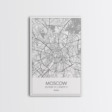 Load image into Gallery viewer, Moscow Street Map, Russia Map, Europe City Map Art, Modern Art, Wall Art, Canvas Print, Wall Art Prints, Gift For Husband, Travel Wall Décor
