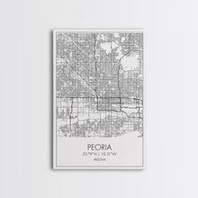 Load image into Gallery viewer, Peoria Street Map, Arizona Map, City Map Art, Minimalist Art, Wall Art, Canvas Print, Living Room Wall Art, Travel Gifts For Men, Travel Art
