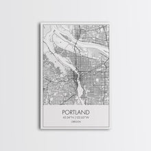 Load image into Gallery viewer, Portland Street Map, Oregon Map, City Map Art, Minimalist Art, Wall Art, Canvas Print, Black And White Art, Travel Print, Couples Gift
