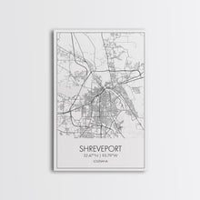 Load image into Gallery viewer, Shreveport Street Map, Louisiana Map, City Map Print, Minimalist Art, Wall Art, Canvas Print, Wall Decoration, Aviation Gift, Travel Décor
