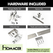 Load image into Gallery viewer, Double Track U-Shape Bypass Sliding Barn Door Hardware Kit - Classic Design Roller
