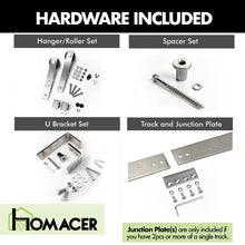 Load image into Gallery viewer, Double Track U-Shape Bypass Sliding Barn Door Hardware Kit - Straight Design Roller
