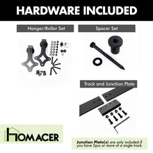 Load image into Gallery viewer, Non-Bypass Sliding Barn Door Hardware Kit - Diamond Design Roller
