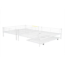 Load image into Gallery viewer, Full XL Over Queen Metal Bunk Bed with Trundle, White
