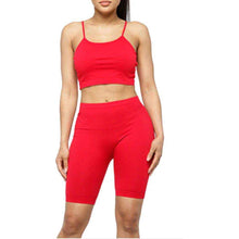 Load image into Gallery viewer, SEAMLESS CROP TANK &amp; BIKER SHORT SET
