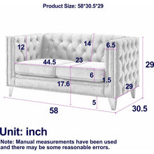 Cargar imagen en el visor de la galería, 3-seater + 2-seater Combination sofa.GREY VELVET
