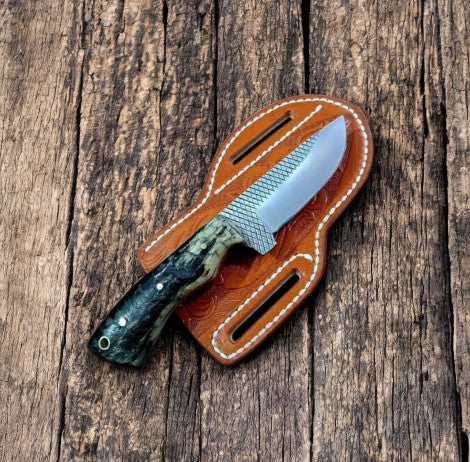 Custom Cowboy Knife with Sheep Horn Handle – 8.5