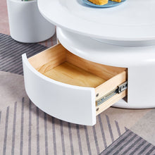 Carregar imagem no visualizador da galeria, 2 Pieces White MDF Round Coffee Table Set for Living Room, Bedroom
