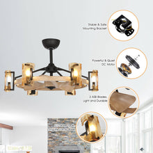 Cargar imagen en el visor de la galería, 34&quot; Bucholz Farmhouse DC Motor Downrod Mount Reversible Ceiling Fan with Lighting and Remote Control
