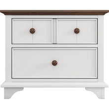 Cargar imagen en el visor de la galería, 3 Pieces Wooden Captain Bedroom Set Full Bed with Trundle, Nightstand and Dresser, White + Walnut

