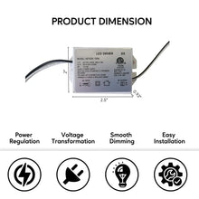 Carregar imagem no visualizador da galeria, 35W Dimmable LED Driver | Input AC 120V | Output DC 14-35V/0.3A
