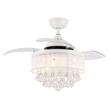 Cargar imagen en el visor de la galería, 36&quot; Bangaiore Modern Downrod Mount Crystal Ceiling Fan with Lighting and Remote Control
