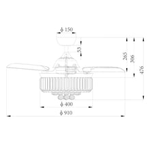 Cargar imagen en el visor de la galería, 36&quot; Broxburne Modern Chrome Downrod Mount Crystal Ceiling Fan with Lighting and Remote Control
