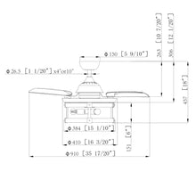 Load image into Gallery viewer, 36&quot; Caselli Industrial Downrod Mount Ceiling Fan with Lighting and Remote Control
