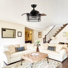 Cargar imagen en el visor de la galería, 36&quot; Farmhouse Downrod Mount Ceiling Fan with Lighting and Remote Control
