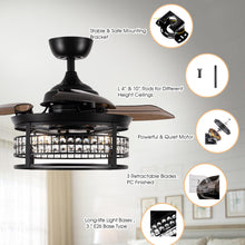 Cargar imagen en el visor de la galería, 36&quot; Farmhouse Downrod Mount Ceiling Fan with Lighting and Remote Control
