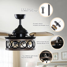 Cargar imagen en el visor de la galería, 36&quot; Mirelle Farmhouse Downrod Mount Ceiling Fan with Lighting and Wall Control
