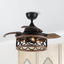 Cargar imagen en el visor de la galería, 36&quot; Mirelle Farmhouse Downrod Mount Ceiling Fan with Lighting and Wall Control
